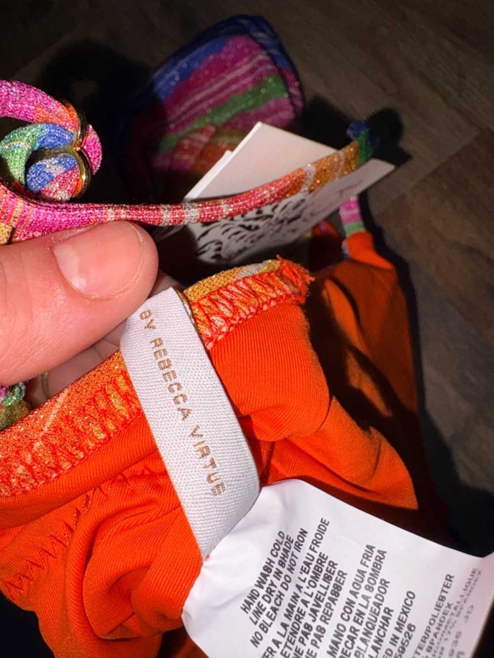 BECCA by Rebecca Virtue Rainbow Stripe One Piece Swimsuit NWT - Picture 7 of 8